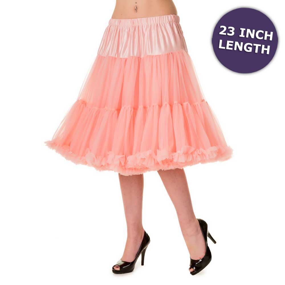 Banned - Starlite Salmon pink Jupon/petticoat - 23 inch - Rose